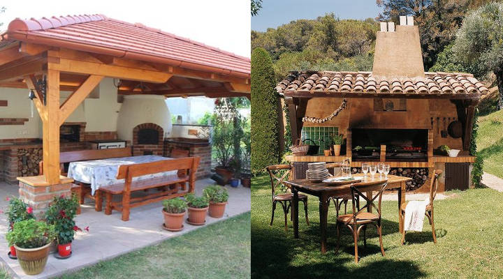 Merendero rústico con barbacoa